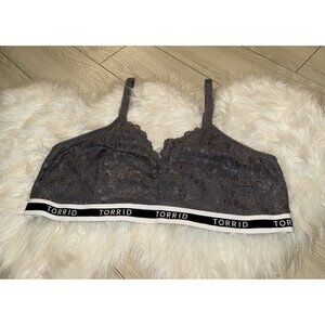 Torrid Curve Lace Bralette Bra Unlined Wire Free Womens Size 3 Gray New